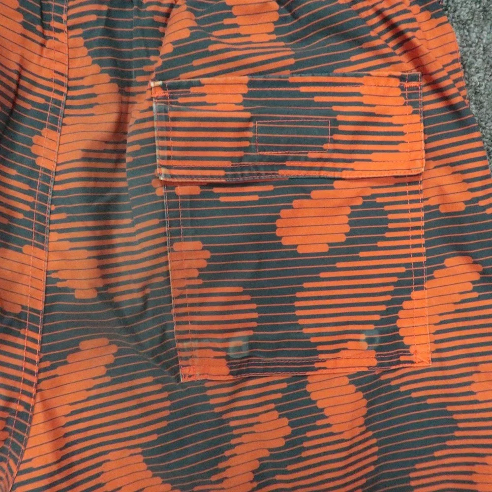 Psycho‎ Bunny Swim Trunks Mens Small Orange Gray Camo Lined Shorts